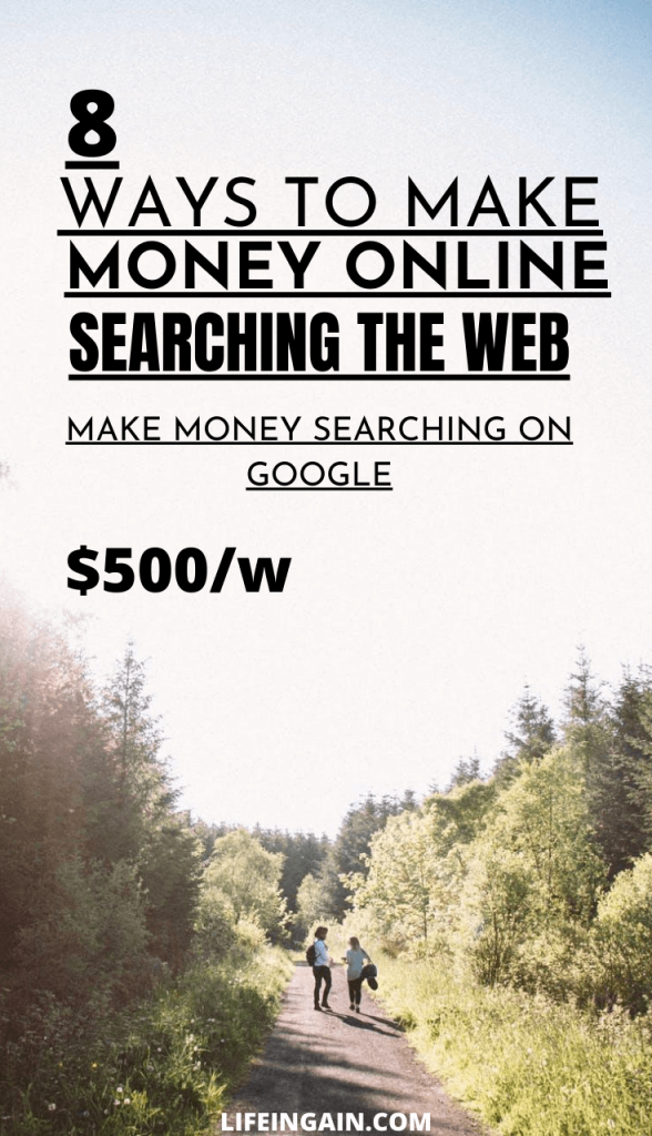 8 ways to make money online for searching the web. 