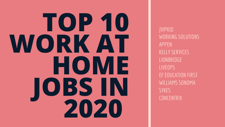 TOP 10 WORK AT HOME JOBS